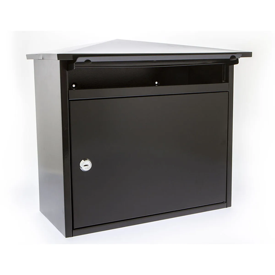 Burg-Wachter Mersey Galvanised Steel Post Box - Black