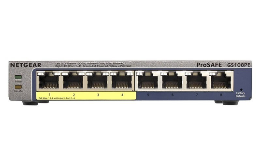 NETGEAR ProSAFE 8 Port Gigabit POE Plus Switch