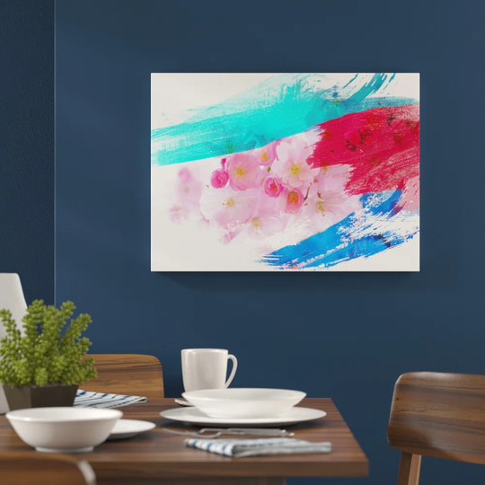 'Flower Pink Japanese Cherry Trees' Graphic Art Print Poster
