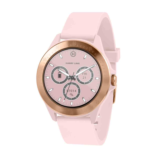 Harry Lime Fashion Smart Watch In Pink With Rose Gold Colour Bezel Ha07-2006