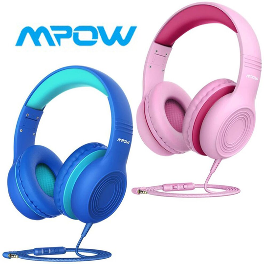 (Pink) MPOW Wired Headphones mic iPad iPhone Tablet Travel On Ear Headset