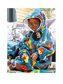 Harry Potter Hugzee Wearable Fleece Hoodie In Blue &Ndash; Medium