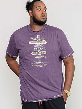 D555 Temple City Sign Post Printed T-shirt - Plum, Plum, Size 2Xl, Men