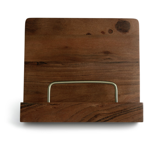 Habitat Acacia Wood and Brass Recipe Stand