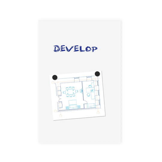 Wall Mounted Magnetic Whiteboard 75cm H x 50cm W