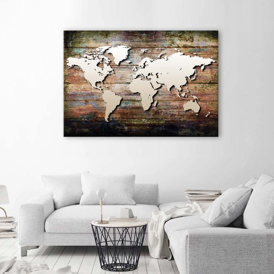 Canvas Print World Map Vintage Retro