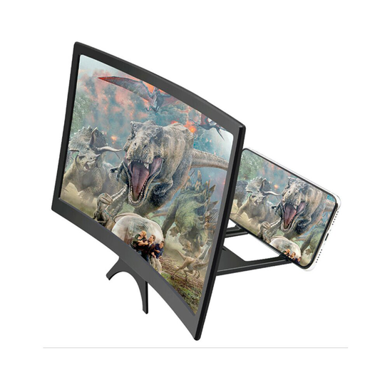 Mobile Phone Curved Screen Magnifier 12" 3D HD Enlarger Videos Amplifier Stand