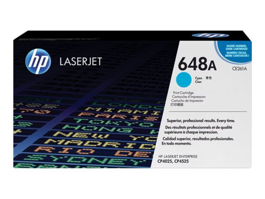 HP 648A Cyan Toner Cartridge - CE261A