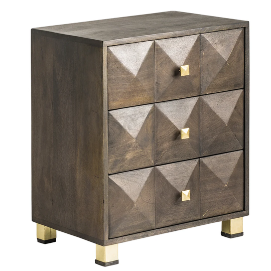 Wald 3 Drawer Bedside Table