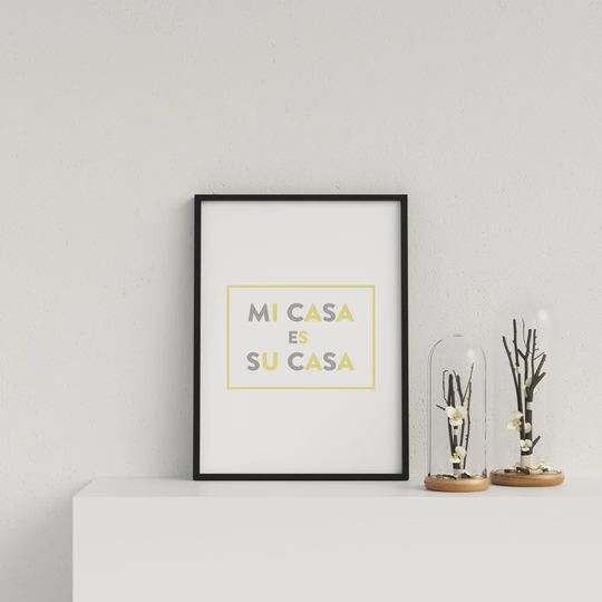 Typography Mi Casa V7 Y&G On W Yl Box