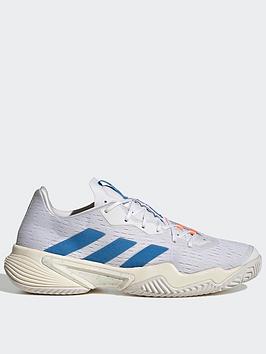 adidas Barricade Tennis Shoes - White/Blue, White/Blue, Size 6, Men