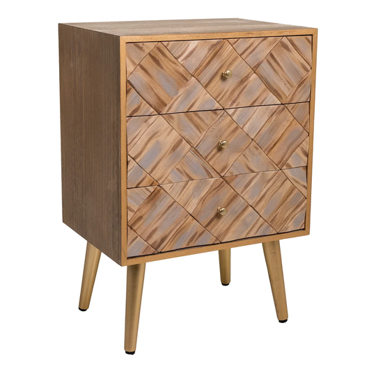 Kristofer 3 Drawer Bedside Table