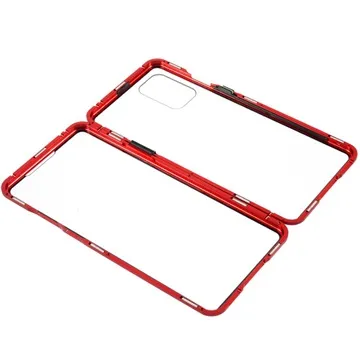 OnePlus 8T Magnetic Case with Tempered Glass Back - Red