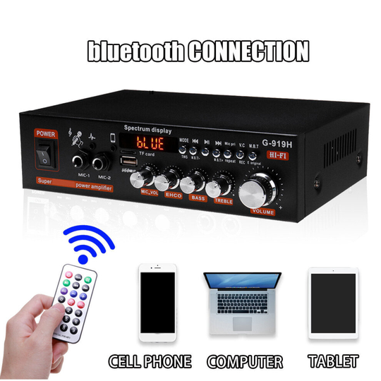 (EU Plug) 1000W HiFi bluetooth Digital Power Amplifier Mini Stereo Audio Amp Home Car Use