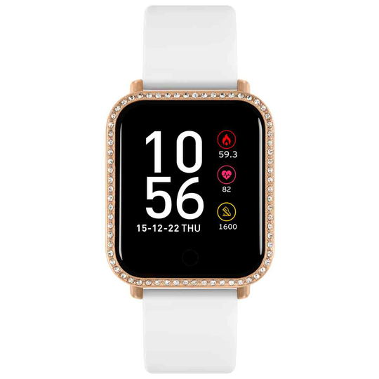 Reflex Active Series 6 Smart Watch With Colour Touch Screen & Stone Set Case With Up To 7 Day Battery Life White