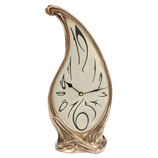Teardrop Melting Sculptural Timepiece Tabletop Clock