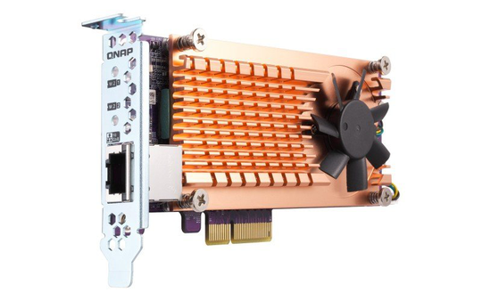 QNAP Dual M.2 2280 SATA SSD & Single-Port 10GbE Expansion Card