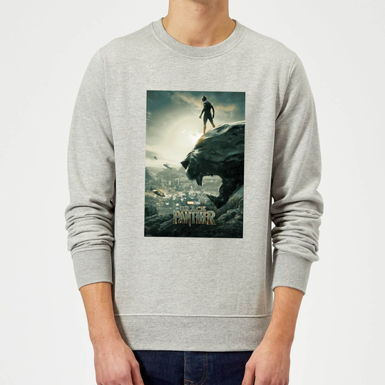 Black Panther Poster Sweatshirt - Grey - M - Grey