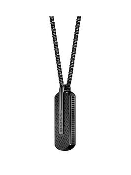 BOSS Gents BOSS Orlado Dog Tag Necklace, Black, Men