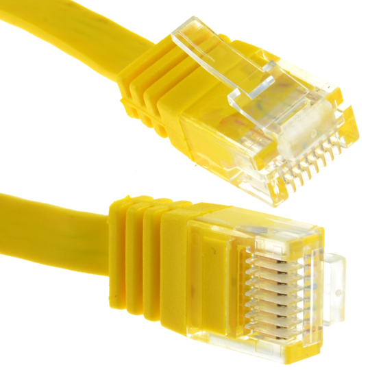 kenable FLAT CAT6 Ethernet LAN Patch Cable Low Profile GIGABIT RJ45 20m YELLOW