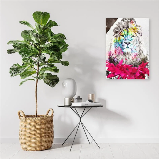 Canvas Print Abstract Colourful Lion