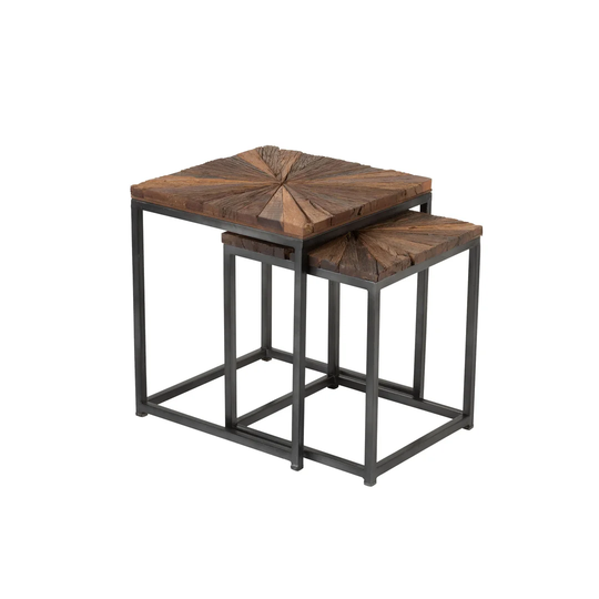 S/2 Sideta Yukon Wd/Ir Na/Gry (43X43x53cm)
