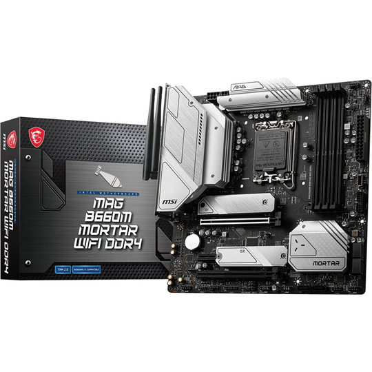 MSI MAG B660M MORTAR WIFI DDR4 Motherboard, Micro-ATX - Supports Intel 12th Gen Core Processors, LGA 1700 - DDR4 Memory Boost...