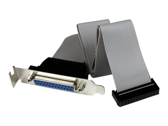 Startech Low Profile 16in Parallel Port Header Cable Adapter With Bracket Db25 (f) To Idc26