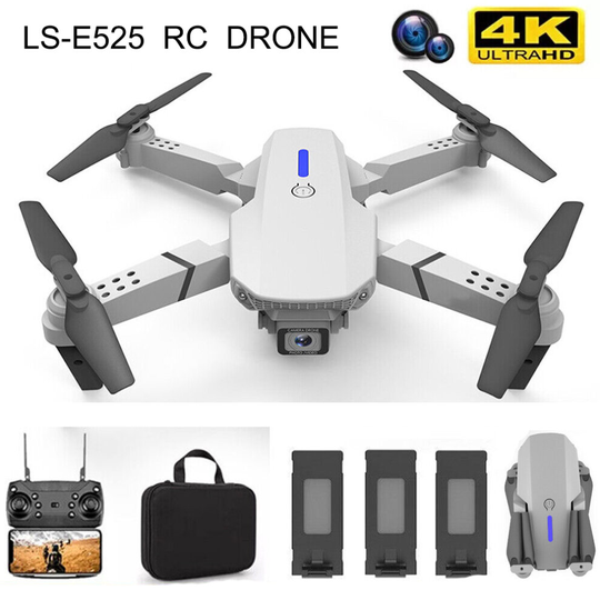 RC Drone 4K HD Dual Camera WIFI FPV Foldable Quadcopter 3 Batteries