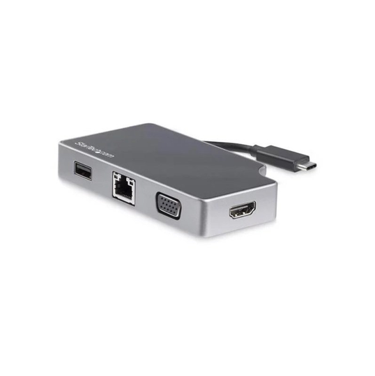 StarTech.com Black and Space Grey USB-C Multiport Adapter with HDMI and VGA