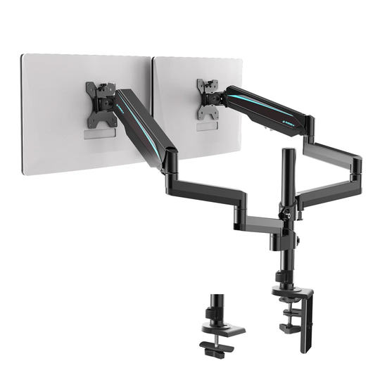 Black Multi Screen Desktop Mount for 28" - 32" Screens Holds up to 16 kg
