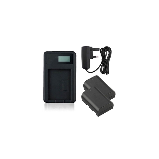Mains Battery Charger and 2 Batteries For Canon EOS 60D DSLR Camera