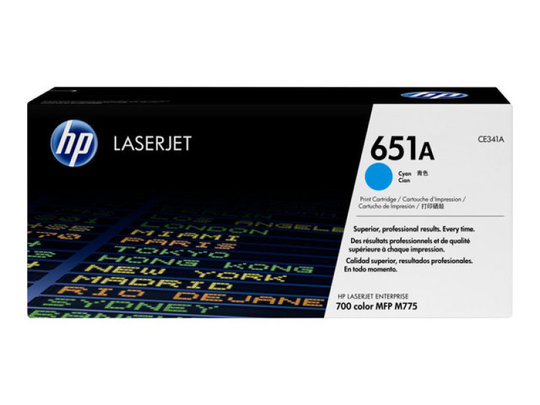 HP 651A Cyan Original Laserjet Toner Cartridge - CE341A