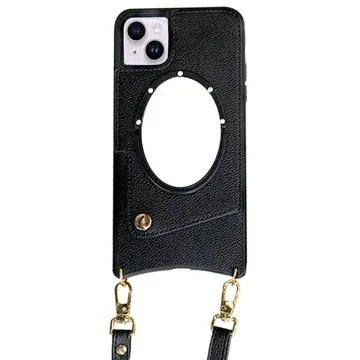 Fish Tail iPhone 14 Plus Coated Case with Mirror - Black