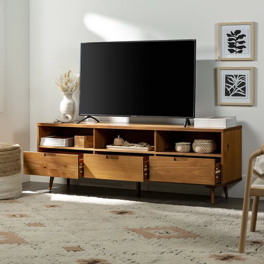Ivy 70" 3 Drawer Solid Wood TV Stand