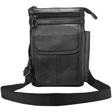 Multifunctional Universal Leather Shoulder Bag - Black