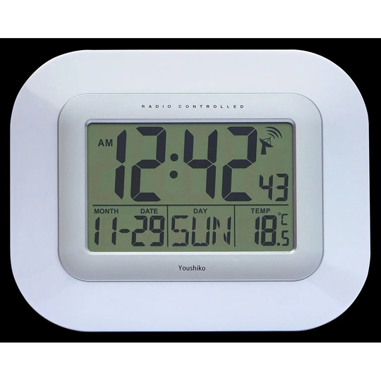 Radio Controlled Jumbo LCD Silent Official UK & Ireland Version Wall Clock