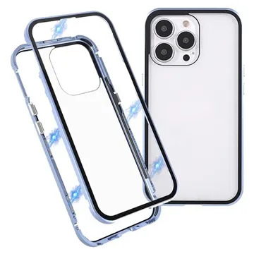 iPhone 13 Pro Max Magnetic Case with Tempered Glass - Blue