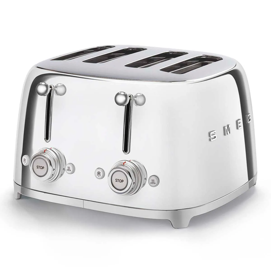 Smeg TSF03SSUK 50s Retro Style 4 Slot Toaster - Chrome Silver