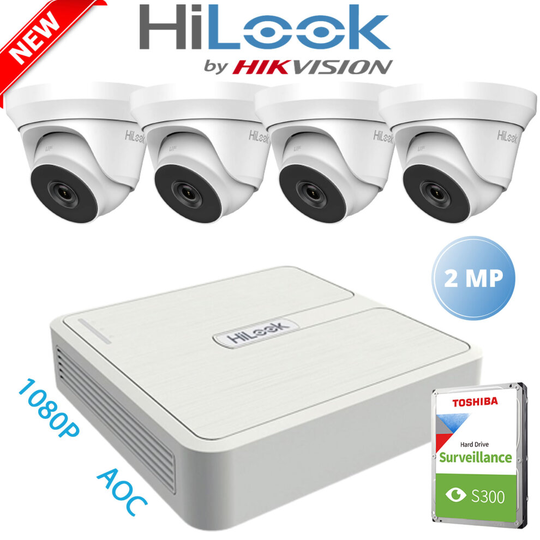 HIKVISION CCTV SYSTEM 4X CAMERA KIT 40M IR HOME 1080P FULL HD (1TB)