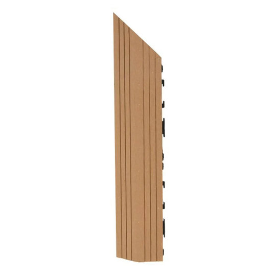 Decko 1 Piece Teak Composite Interlocking Left Edging Tile 37Cm X 7Cm