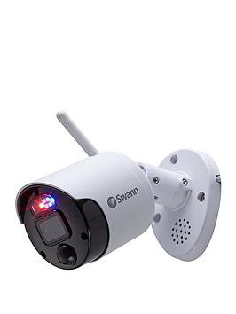 Swann Smart Security 4K Enforcer Wi-Fi Nvr Cctv Camera With Controllable Red & Blue Flashing Lights, Spotlights & Sirens - Swnvw-800Cam