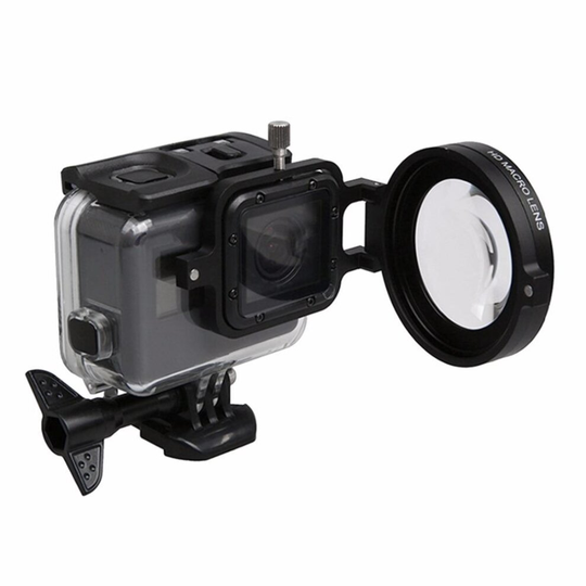 58mm 16X Macro Lens Close Up Filter with Lens Base Adapter Ring for Gopro Hero 5