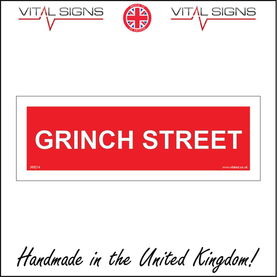 (600 x 200mm - 24 x 8, Magnetic - Vehicle Grade) XM214 Grinch Street Sign Christmas Novelty Street Road Home Decoration Gift red