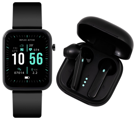 Reflex Active Series 13 Black Smart Watch and Ear Pod Set