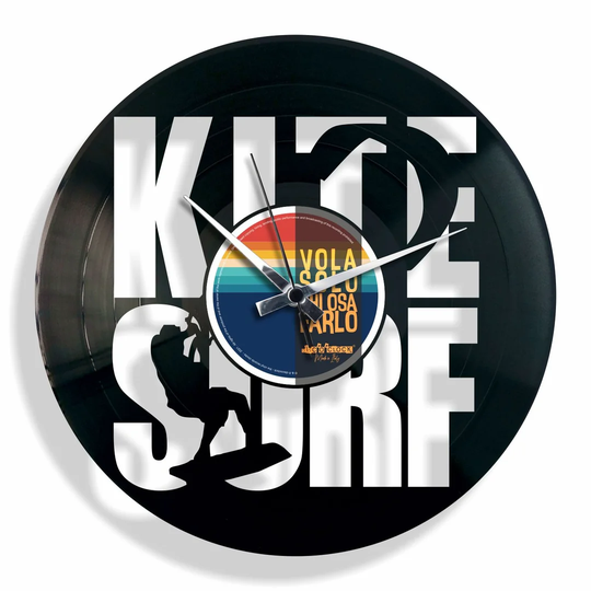 Kite Surf Vinyl for Kite Surfer 30cm Silent Wall Clock