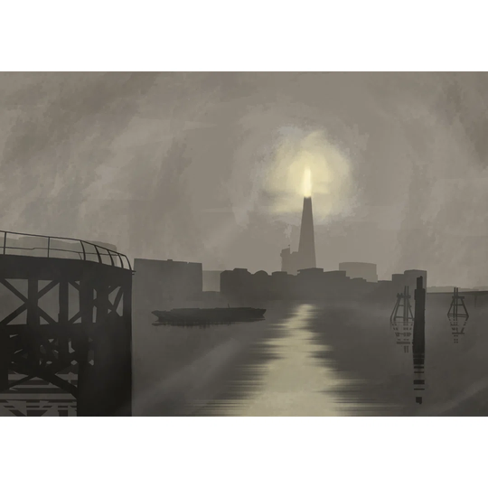 'Shard in Fog' Graphic Art