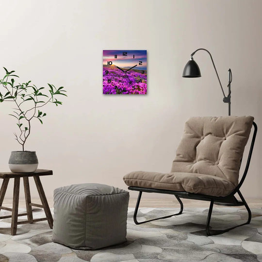 Flowers in the Mountains Silent Wall Clock