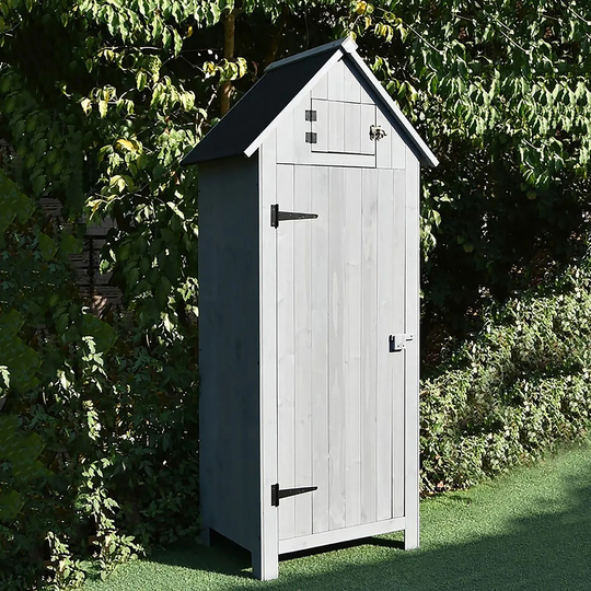 Gudrum Lifestyle Wooden Sentry Post Storage Shed Grey