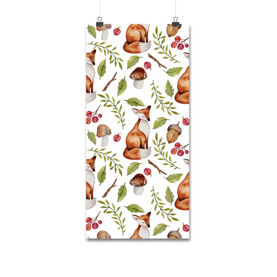 Walllpaper Roll 416X254cm Mural Decoration Wallpaper Material With Print Kitchen Livingroom Bedroom - Foxplants Mushrooms Animals Leaves